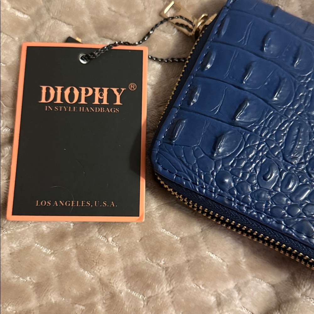 Diophy Blue Embossed Wallet - Picture 5 of 6